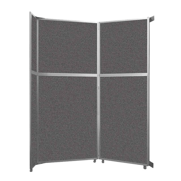 Operable Wall Folding Room Divider 7'11" x 10'3/4" Charcoal Gray Fabric